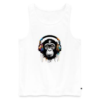 Singe - Débardeur bio Premium Homme - blanc - Devant - Michal (187cm)
