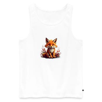 Schelmischer Fuchs - Männer Premium Bio Tank Top - Weiß - Vorne - AI Model Male 178 light (178cm)