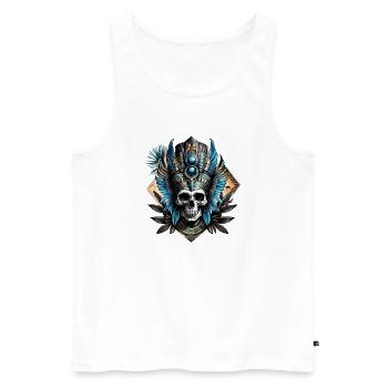 Skull that embodies the mystical aura - Men's Premium Organic Tank Top - white - Front - AI Model Male 178 light (178cm)