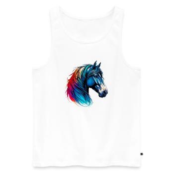 Cheval - Débardeur bio Premium Homme - blanc - Devant - Michal (187cm)
