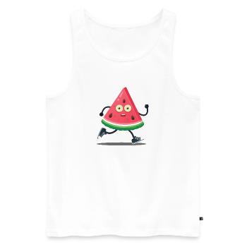 Pastèque sport cartoon  - Débardeur bio Premium Homme - blanc - Devant - AI Model Male 178 light (178cm)