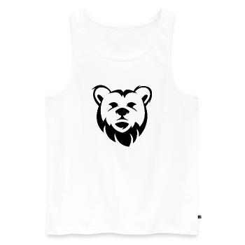 Bär Illustration Comic Cartoon Bären Logo Symbol - Männer Premium Bio Tank Top - Weiß - Vorne - Michal (187cm)