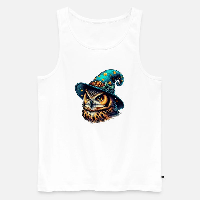 Zauberer Eule - Männer Premium Bio Tank Top - Weiß
