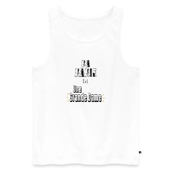 Ma Mamie Est Une Grande Dame - Débardeur bio Premium Homme - blanc - Devant - Michal (187cm)
