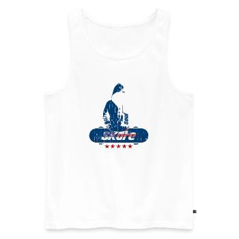 L’âme du skate - Débardeur bio Premium Homme - blanc - Devant - Michal (187cm)