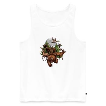 T-shirt for a hunter-Hunter's gift idea - Men's Premium Organic Tank Top - white - Front - AI Model Male 178 light (178cm)