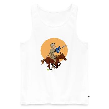 Ritter auf Pferd - Männer Premium Bio Tank Top - Weiß - Vorne - AI Model Male 178 light (178cm)