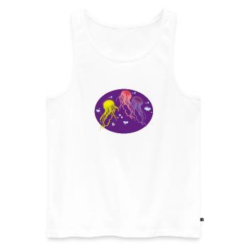 Méduse multicolore - Débardeur bio Premium Homme - blanc - Devant - Michal (187cm)