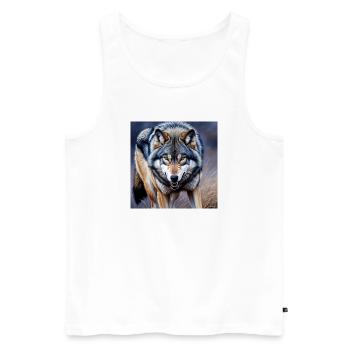 Loup - Débardeur bio Premium Homme - blanc - Devant - Michal (187cm)