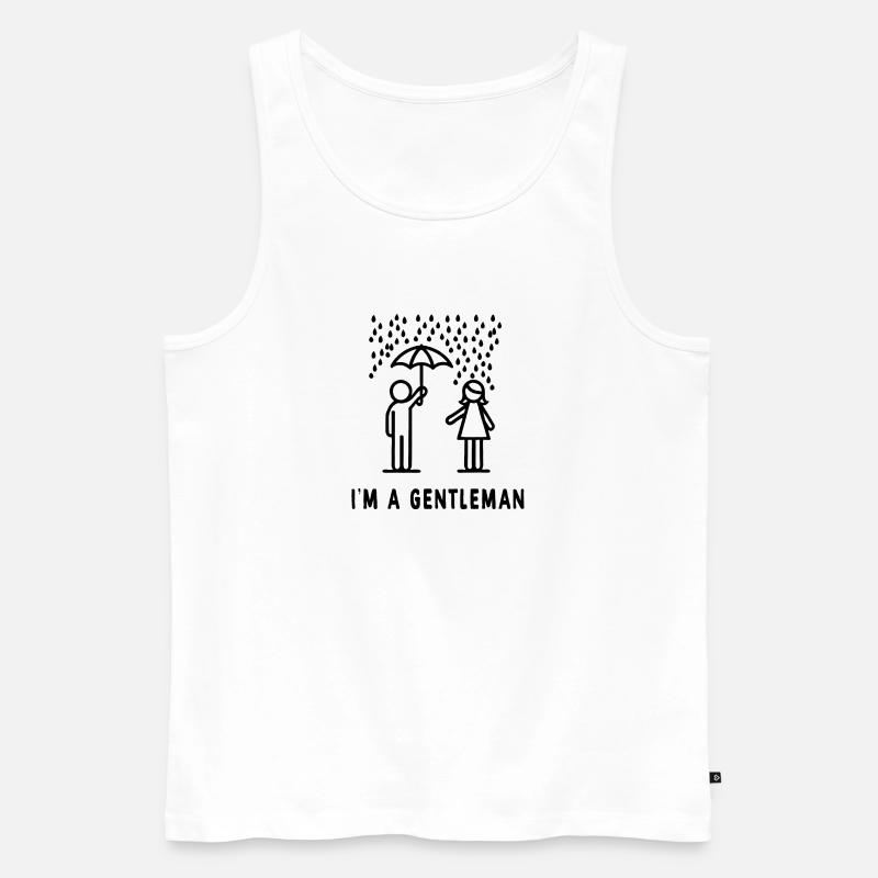 Ich bin ein Gentleman - Männer Premium Bio Tank Top - Weiß