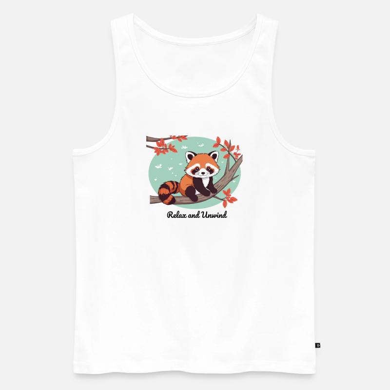 Relax and Unwind – Roter Panda - Männer Premium Bio Tank Top - Weiß