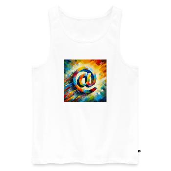 Symbol 7 - Männer Premium Bio Tank Top - Weiß - Vorne - Michal (187cm)