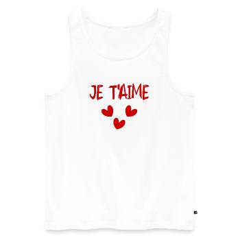 GERADE VERHEIRATET. Junggesellinnenabschied. VALENTINSTAG. PAAR - Männer Premium Bio Tank Top - Weiß - Vorne - Michal (187cm)