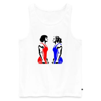 Lutte féminine - Débardeur bio Premium Homme - blanc - Devant - Michal (187cm)