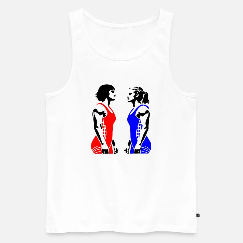 Frauen Ringen - Männer Premium Bio Tank Top - Weiß