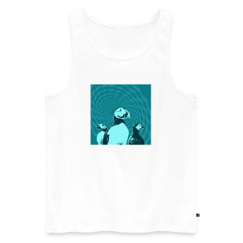 Puffin Gang - Men's Premium Organic Tank Top - white - Front - Michal (187cm)