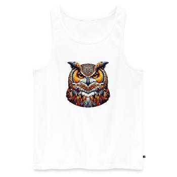 Hibou - Débardeur bio Premium Homme - blanc - Devant - Michal (187cm)
