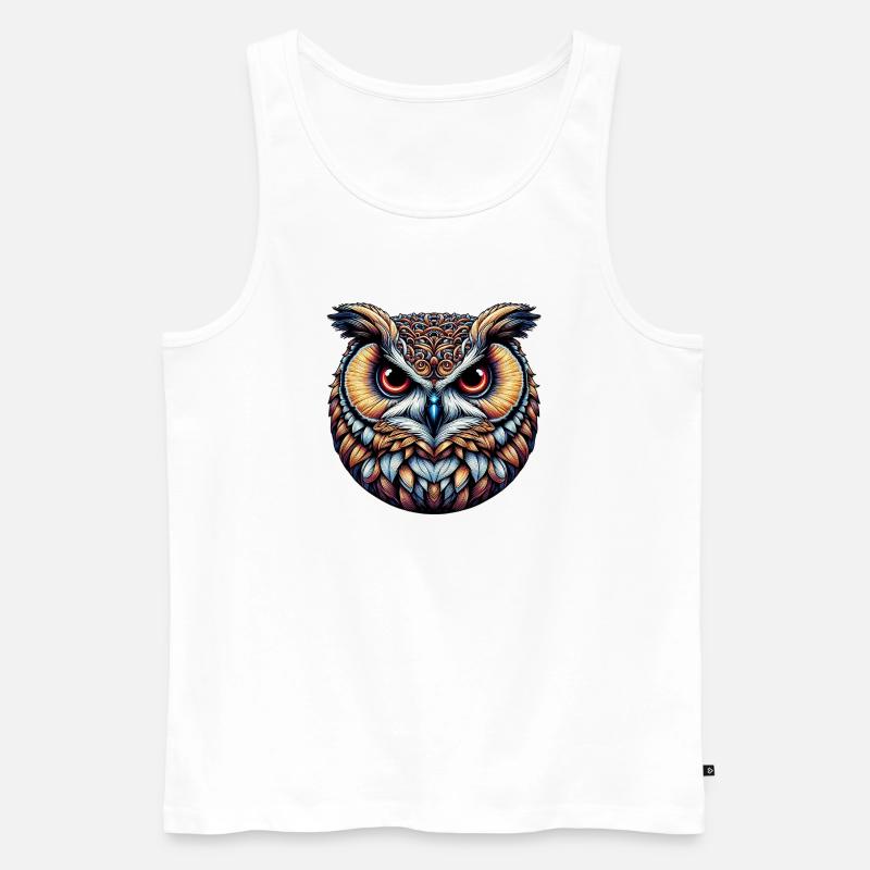 Eule - Männer Premium Bio Tank Top - Weiß