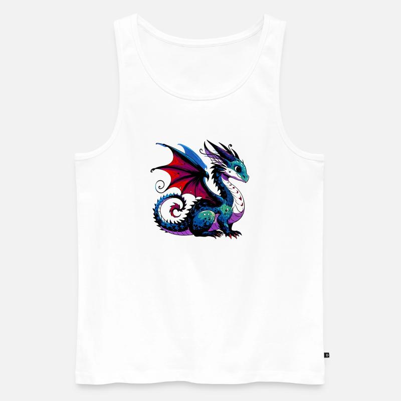 Drache - Männer Premium Bio Tank Top - Weiß