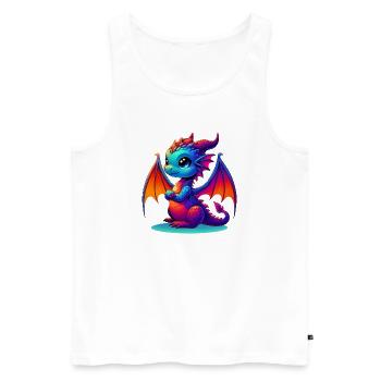 Dragon - Débardeur bio Premium Homme - blanc - Devant - Michal (187cm)