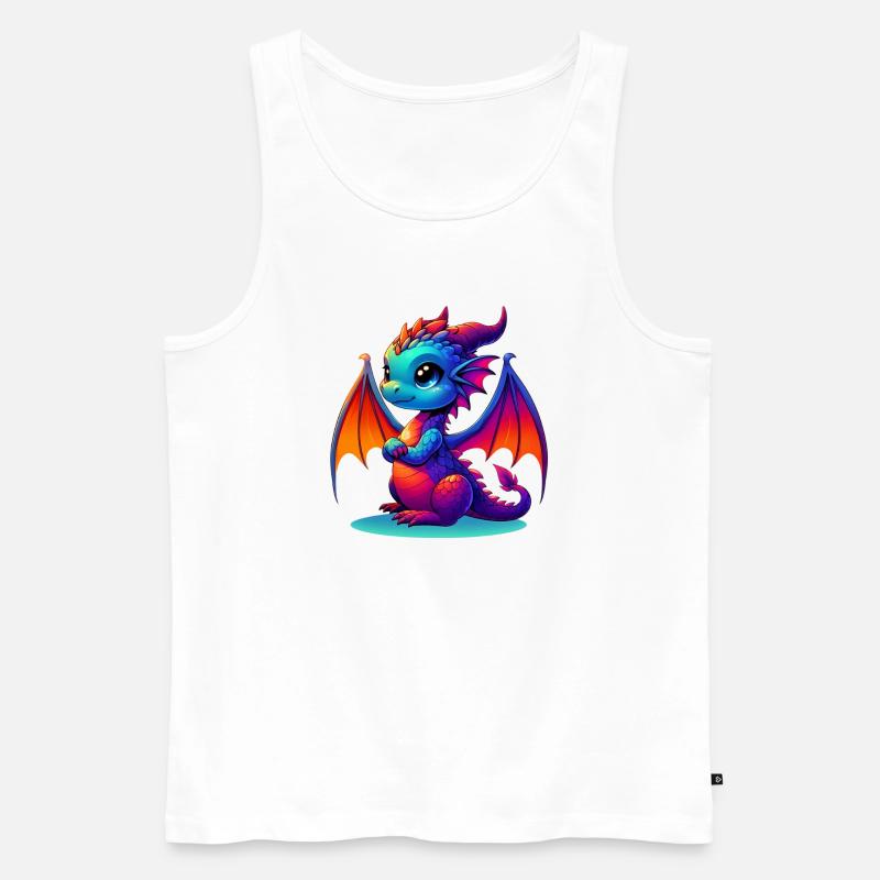 Drache - Männer Premium Bio Tank Top - Weiß