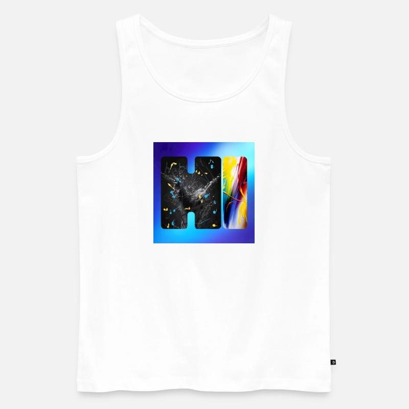 Schwarze Splatter-Abstraktion - Männer Premium Bio Tank Top - Weiß