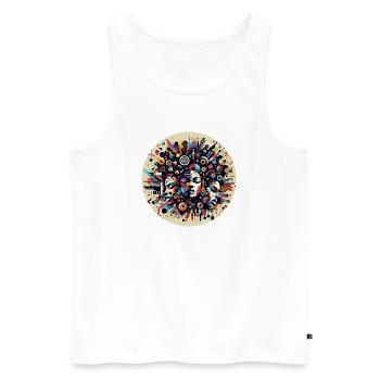 Chromatische Symphonie im Afro-Stil - Männer Premium Bio Tank Top - Weiß - Vorne - AI Model Male 178 light (178cm)