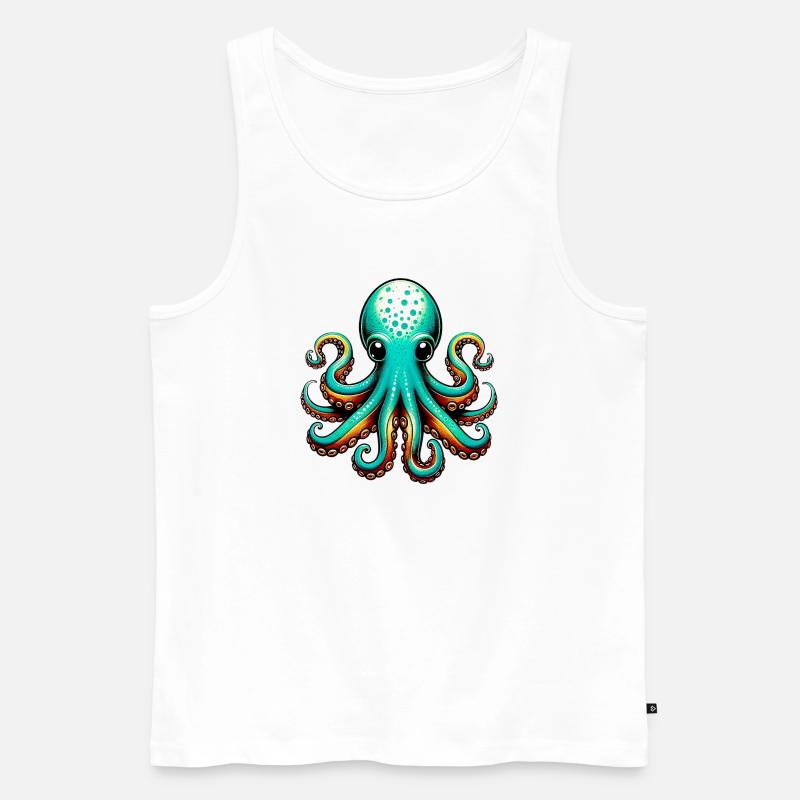 Krake - Männer Premium Bio Tank Top - Weiß