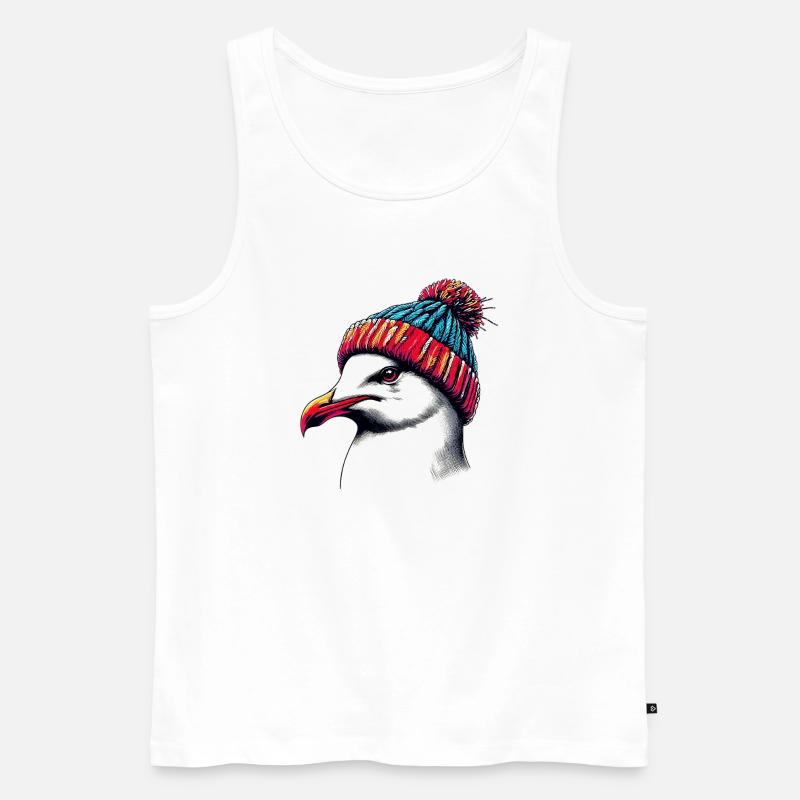 Möwe - Männer Premium Bio Tank Top - Weiß