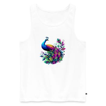 Peacock - Men's Premium Organic Tank Top - white - Front - AI Model Male 178 light (178cm)