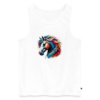 Pferd - Männer Premium Bio Tank Top - Weiß - Vorne - Michal (187cm)