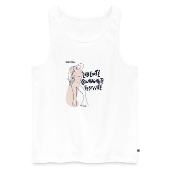 Feel Free Girl - Débardeur bio Premium Homme - blanc - Devant - AI Model Male 178 light (178cm)