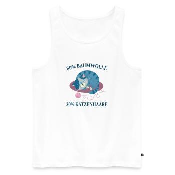 Chats, Poils de chat, Amoureux des chats, - Débardeur bio Premium Homme - blanc - Devant - AI Model Male 178 light (178cm)