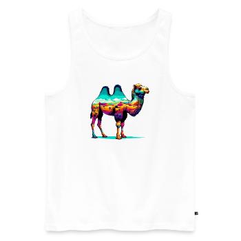 Kamel - Männer Premium Bio Tank Top - Weiß - Vorne - Michal (187cm)