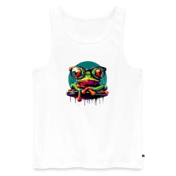 Grenouille - Débardeur bio Premium Homme - blanc - Devant - Michal (187cm)