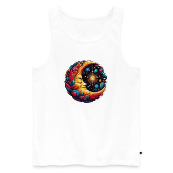 Mond - Männer Premium Bio Tank Top - Weiß - Vorne - AI Model Male 178 light (178cm)
