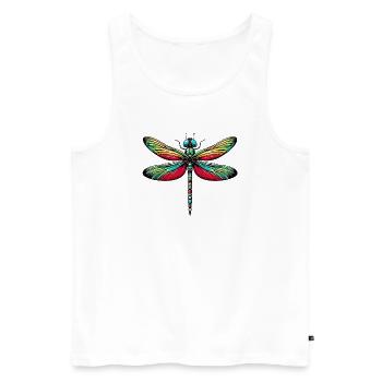 Libelle - Männer Premium Bio Tank Top - Weiß - Vorne - AI Model Male 178 light (178cm)