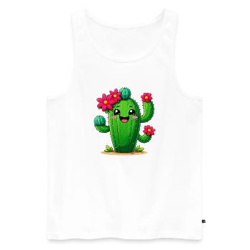 Cactus - Débardeur bio Premium Homme - blanc - Devant - Michal (187cm)