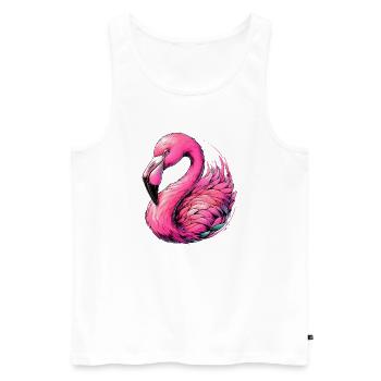 Flamingo - Männer Premium Bio Tank Top - Weiß - Vorne - Michal (187cm)