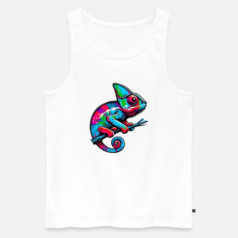 Chamäleon - Männer Premium Bio Tank Top - Weiß