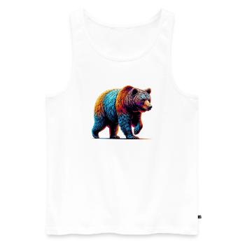 Bear - Men's Premium Organic Tank Top - white - Front - Michal (187cm)