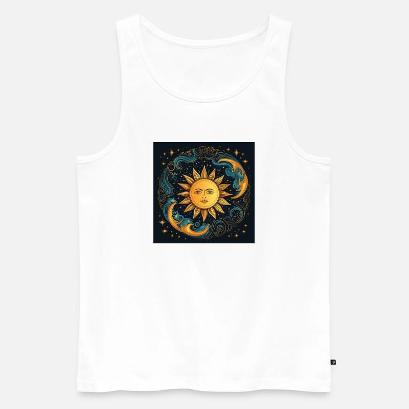 Sonnenmondzyklus kosmische Kunst - Männer Premium Bio Tank Top - Weiß