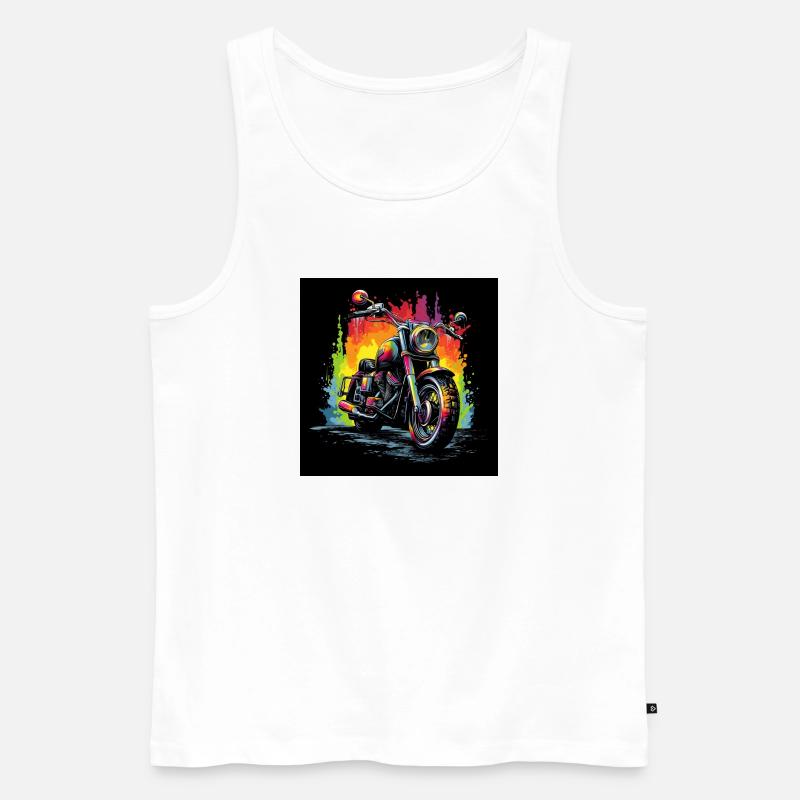 Regenbogen Motorrad Splash - Männer Premium Bio Tank Top - Weiß