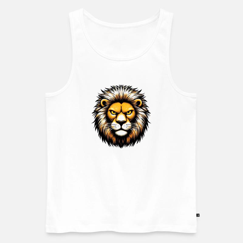 Löwe - Männer Premium Bio Tank Top - Weiß