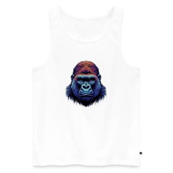 Gorilla - Men's Premium Organic Tank Top - white - Front - Michal (187cm)
