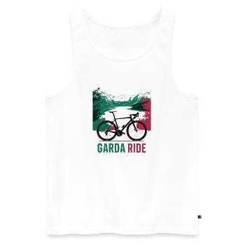 Garda Ride Scenic Cycling Design - Men's Premium Organic Tank Top - white - Front - AI Model Male 178 light (178cm)