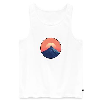 Wander Shirt Berge – Klettern Hiking Naturmotiv - Männer Premium Bio Tank Top - Weiß - Vorne - Michal (187cm)
