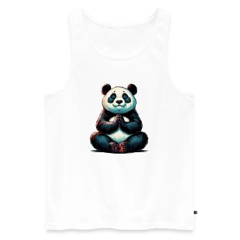 Panda - Männer Premium Bio Tank Top - Weiß - Vorne - Michal (187cm)