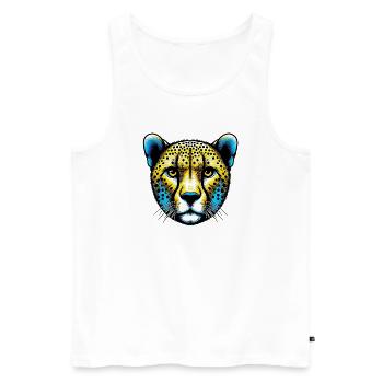 Guépard - Débardeur bio Premium Homme - blanc - Devant - Michal (187cm)