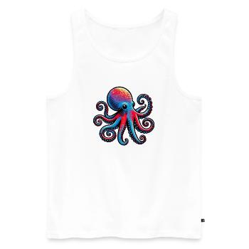 Octopus - Men's Premium Organic Tank Top - white - Front - Michal (187cm)
